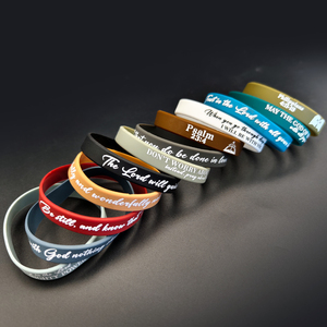 Graziosi Braccialetti Cristiani in Silicone con Versetti Biblici Regali Religiosi Comodi e Leggeri per Uomo con Logo Personalizzato per Eventi - Product Image 3