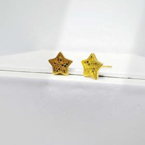 ต่างหูเงินแท้ 925 รูปดาวเล็ก ราคาโรงงาน เครื่องประดับคุณภาพดี ขายส่ง CNC ราคาถูก ต่างหูทรงเรขาคณิตชุบทอง ทำด้วยมือ - Product Image 1