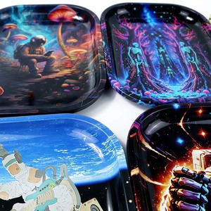 Bandeja Rectangular de Plástico con Diseño Espacial de Calavera de Astronauta, Accesorio de Almacenamiento Moderno - Product Image 5