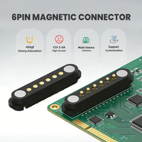 Connecteur magnétique à ressort en cuivre, personnalisé, plaqué or, mâle-femelle, 6 broches, pour assemblage de charge
