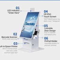 Machine de commande d'enregistrement Android interactive d'intérieur de kiosque en métal de bureau blanc de Touchwo avec la fonction SDK