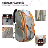 Grand sac à dos en nylon 30-40L pour raquettes de tennis et de pickleball avec compartiment pour raquettes et chaussures