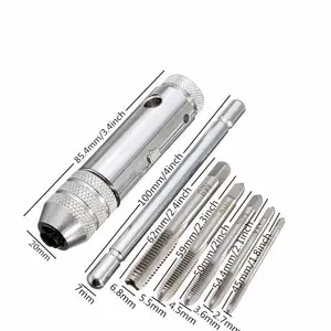 5-peça T-tap tap reamer set, conjunto de catraca chave tap