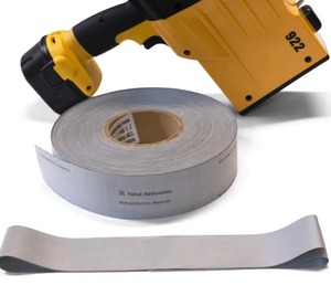 Ropa DE TRABAJO elástica reflectante plateada de doble cara de salida de fábrica, tela que brilla en la oscuridad para productos de protección de chaleco de seguridad - Product Image 1