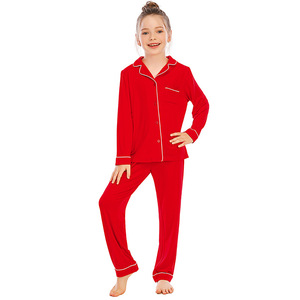 New Style Kinder pyjamas <span class=keywords><strong>Kids</strong></span> Plain Color Modal Pyjamas <span class=keywords><strong>Sets</strong></span> Kinder LONG Sleeves Nachtwäsche für den Sommer - Product Image 1