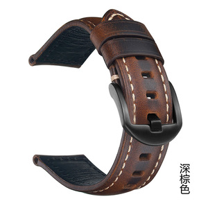 Bracelets de montre en <span class=keywords><strong>cuir</strong></span> véritable de luxe 18mm 20mm <span class=keywords><strong>22mm</strong></span> 24mm 26mm Couleurs <span class=keywords><strong>Cuir</strong></span> huilé ciré - Product Image 5
