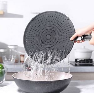 Protector de silicona plegable para salpicaduras de grasa en cocina, escurregrasa y colador de verduras - Product Image 2