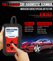Escáner de Sistema Completo Konnwei KW360 para Mercedes Benz con Reinicio de Aceite, EPB, SAS, TPMS, Función de Adaptación del Acelerador