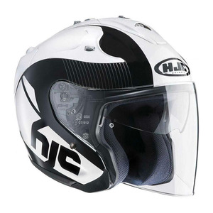 Casco Moto Jet HJC Bianco Nero XS in Fibra di Vetro - Product Image 1