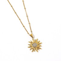 Collier tendance pour femme à double chaîne maillons en acier inoxydable avec pendentif soleil et lune, accessoires de bijoux, cadeau
