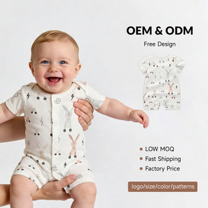 Ropa de Verano para Bebés Recién Nacidos, Mono de Fibra de Bambú, Ropa de Manga Corta para Niños Pequeños, Pijama para Niñas, Body, OEM ODM - Product Image 1