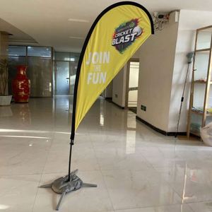 Manufacturer Custom Polyester Beach <b>Flag</b> Banner with Fiberglass Flagpole & Base Digital Printed Tear Drop Feather <b>Flags</b> - Product Image 3