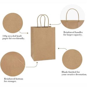 Small Kraft Gift Paper <b>Bags</b> with Handles Bulk Paper Shopping Birthday Wedding Party for <b>Craft</b> Takeouts Business Paper <b>Bags</b> - Product Image 4