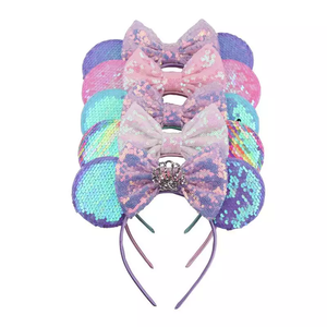 2023クラシック刺Embroideryスパンコール<span class=keywords><strong>3</strong></span>.<span class=keywords><strong>3</strong></span> "マウス耳ヘアボウ女性パーティーヘッドバンドガールヘアバンドDIYヘアアクセサリーヘッドウェア - Product Image 1