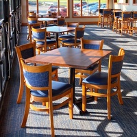 Cadre en bois de restaurant de luxe avec chaises de salle à manger en cuir restaurant moderne meubles de café ensemble de chaises et de table de salle à manger