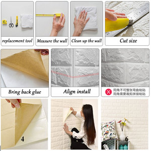Di lunga data decorazione per la casa interni <span class=keywords><strong>mattoni</strong></span> PE schiuma adesivo da parete CE certificato PVC 3D carte da parati/rivestimento murale adesivo da parete 3D - Product Image 2