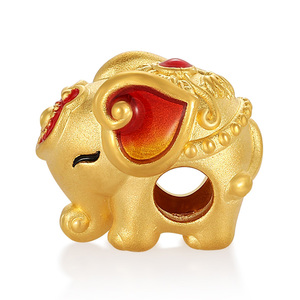 Esmalte artesanal tamaño pequeño 2025 cuentas de lujo micro-duro oro elefante forma pulsera y tallado oro encanto creativo con cuentas - Product Image 3