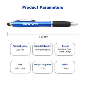 Regalo promozionale di alta qualità LED Light Up Touch Screen <span class=keywords><strong>penna</strong></span> personalizzata Laser Logo stilo <span class=keywords><strong>penna</strong></span> a sfera - Product Image 3