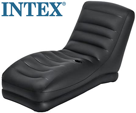 Intex 68595 Inflatable Contoured Mega Lounge Chair Living Room Modern Recliner Sofa Inflatable Lounge Sofa with Cup Holder