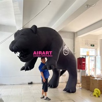 Modèle animal gonflable Panthère Noire facile à installer pour la publicité, ballon gonflable Léopard Lion avec souffleur pour la décoration de fête