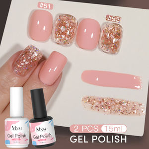 Ensemble de vernis à ongles en gel français rouge pailleté 15 ml, marque privée, végan, non toxique, semi-permanent, vernis en gel UV personnalisé, <span class=keywords><strong>manucure</strong></span> - Product Image 2