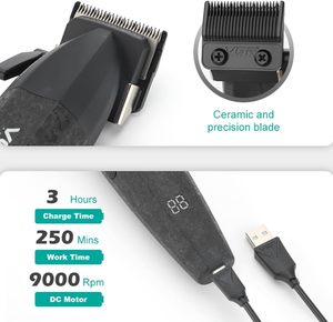 เครื่องตัดผม V-640 S3 DLC Blade 9000RPM ชุดอุปกรณ์ตัดผมแบบชาร์จไฟได้สำหรับช่างมืออาชีพ เครื่องตัดผมสำหรับร้านเสริมสวยและใช้ในบ้าน - Product Image 4