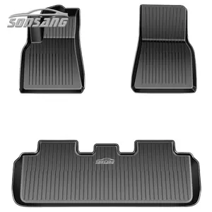 Hot Selling Tapijt Links Rechts Rijden Full Set Auto Vloermat 3d 5d Tpe Auto Mat Voor Tesla Model Y Vloermatten