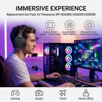 Coussinets d'oreille en cuir protéiné de remplacement compatibles avec le casque RP-HD600N/HD605N/HD805N