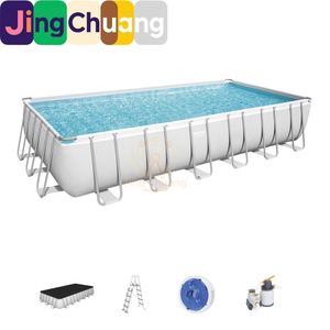 <span class=keywords><strong>Piscine</strong></span> pliable Jingchuang56475, bassin à poissons mobile rectangulaire avec support de cadre, <span class=keywords><strong>piscine</strong></span> familiale AGP - Product Image 1