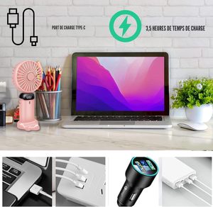 New <b>Foldable</b> Digital Fan - Portable Neck/<b>Desk</b> Fan with Lanyard & Custom Logo for Dorm/<b>Office</b>/Outdoor - Product Image 2