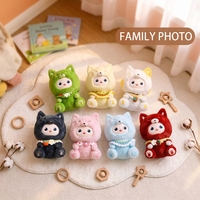 Ensemble de jouets en peluche IA en forme d'animaux colorés, série de poupées en peluche mignonnes assises, peluches interactives à collectionner pour enfants, cadeau