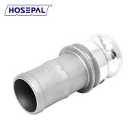 Adaptateur mâle en aluminium de type E HosePal pour raccord à came et rainure, pour application sur camion-citerne à vide