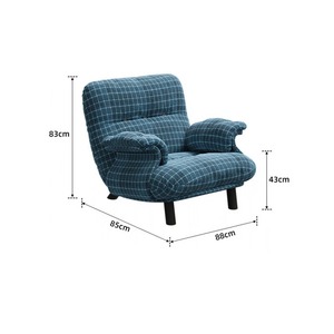 <span class=keywords><strong>Fauteuil</strong></span> individuel en tissu bleu ciel style coréen, décontracté, inspiré des designers, à carreaux bleu ciel - Product Image 4