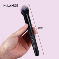 Maange-brosse à blush simple noir, manche en bois, de haute qualité, à bas prix, vente en gros directement d'usine