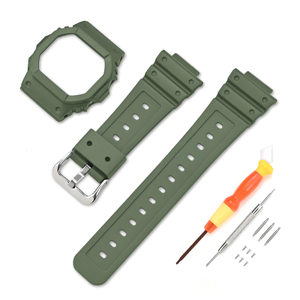 Bracelet de montre Lionorm Sport TPU de remplacement pour <span class=keywords><strong>Casio</strong></span> DW-5600/G-5600E/GW-<span class=keywords><strong>M5610</strong></span>, bracelet pour Casioak Mod Kit noir - Product Image 2