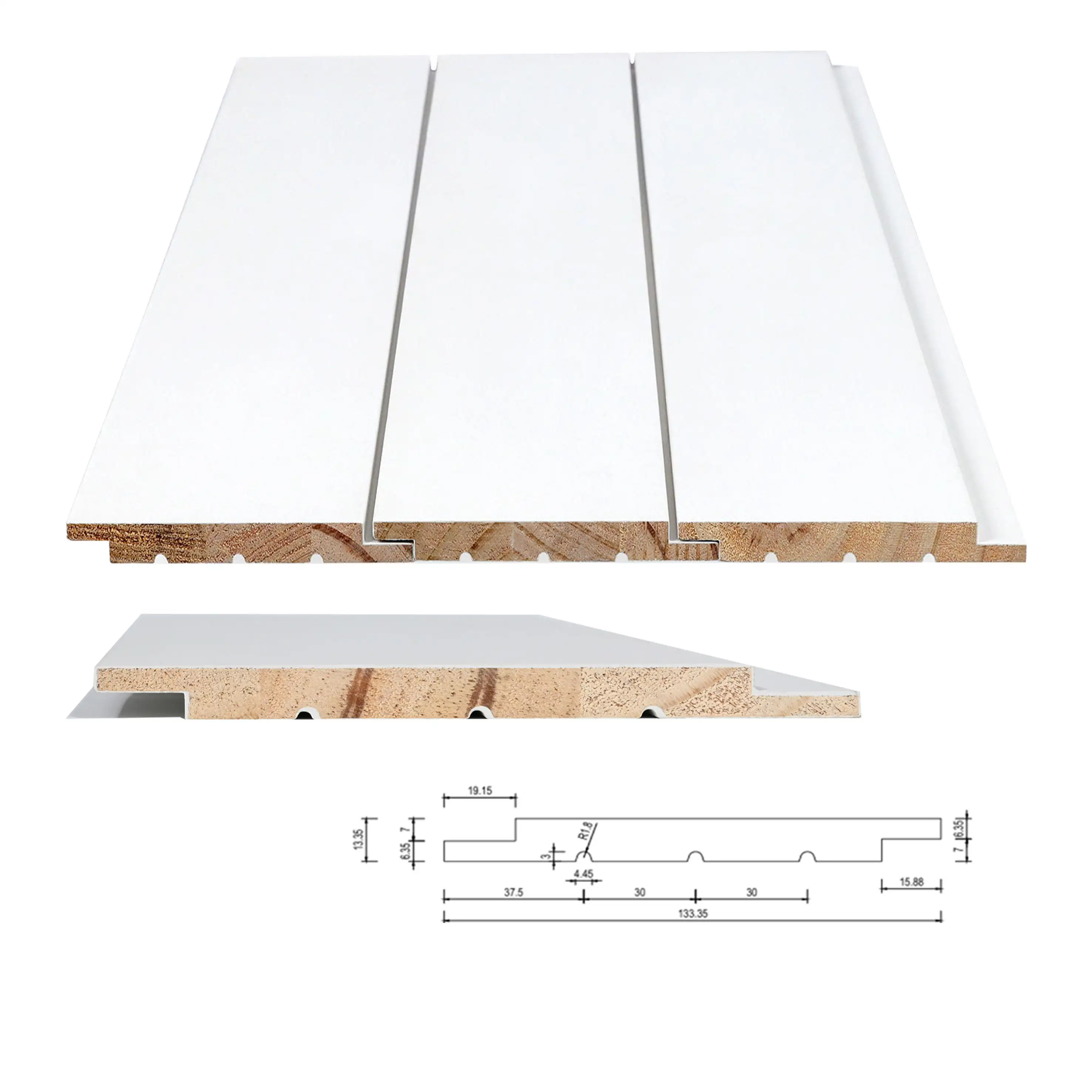 Primed shiplap lưỡi và rãnh gỗ TRIM Board cho trang trí