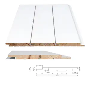 Primed Shiplap Tongue And Groove Wood Trim Board For Decoration