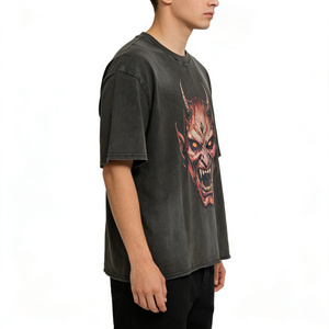 T-shirt Demon <span class=keywords><strong>Horror</strong></span> da uomo, oversize, in cotone nero, stile <span class=keywords><strong>horror</strong></span> estremo - Product Image 2