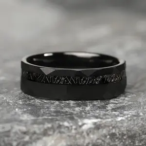 Luxus-Herrenring Wolfram-Harbid-Ring klassisch 8mm Herren schwarz beschichtet Unisex Wolfram-Ring modeschmuck bestätigen Passform