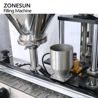 ZONESUN ZS-FM4A automatico tre teste servomotore verticale coclea spezie Soda latte in polvere riempitrice per vasetti di bottiglie