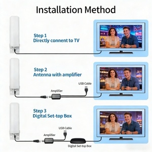 Antena de <span class=keywords><strong>TV</strong></span> Digital de Plástico para Interiores/Exteriores, <span class=keywords><strong>Amplificador</strong></span> de <span class=keywords><strong>Señal</strong></span> Remoto de 35dBi, 4K 1080P, Canales HDTV Universales Gratuitos, Ultra Largo Alcance - Product Image 5