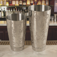 Ensemble de shakers à cocktails portables, durables, écologiques, de luxe, en acier inoxydable, double paroi, 700/650 ml, outils de bar