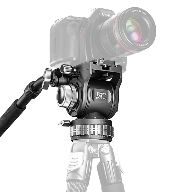 AOPUTA Aluminum Alloy Video Fluid Head for Camera Tripod 12kg Max Load Small Panoramic Ball Head Quick Release Plate Filming