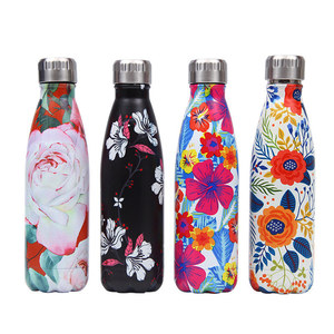 Creative Floral Thermos Flask Stainless Steel Leakproof Gym Sport Drink <strong>Bottle</strong> for <strong>Water</strong> Cool Insulated Cup Mug - Product Image 4