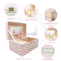 Caja Musical de Papel con Lámina Dorada Personalizada con Canción, Manivela Manual, Bailarina Elegante, Ecológica, Giratoria, para el Día de San Valentín