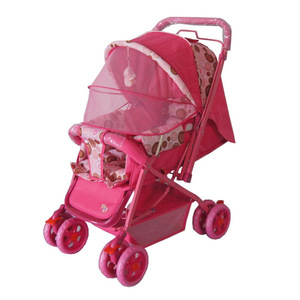 Cochecito de viaje ligero Cochecito de bebé plegable de acero Rosa Cochecito con mango de empuje reversible - Product Image 2