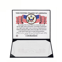 Logo estampillé A4 Graduation Certificate Cover Folder Diploma Holder avec Moire Page Printing Filing Products