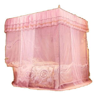 Thickened curtains, three-door floor-standing design, thickened stainless steel frame, 1.35m, 1.5m, 1.8m <b>double</b> <b>bed</b> for home - Product Image 4