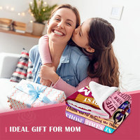 Cadeaux d'anniversaire pour maman de la part de sa fille ou son fils, couverture pour la fête des mères, cadeaux pour maman pour la Saint-Valentin, Noël, couverture en flanelle douce 60"x50"