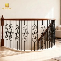 Système d'escalier intérieur en vente chaude, poignée confortable pour la rampe d'escalier, balustre, balustrades et rampes, grand volute